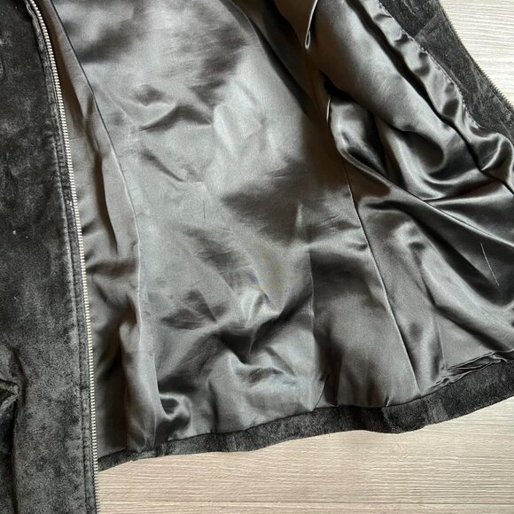 Vintage 90s BP Nordstrom Leather Suede Zip Up Collared Jacket Size S - Picture 4 of 6